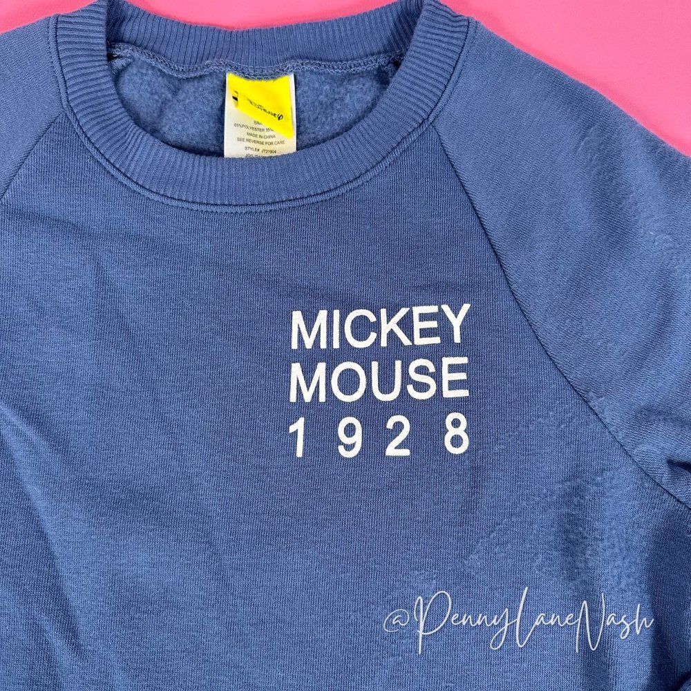 Disney Kids Mickey Mouse 1928 Jerry Leigh Sweatshirt Blue - Picture 3 of 9